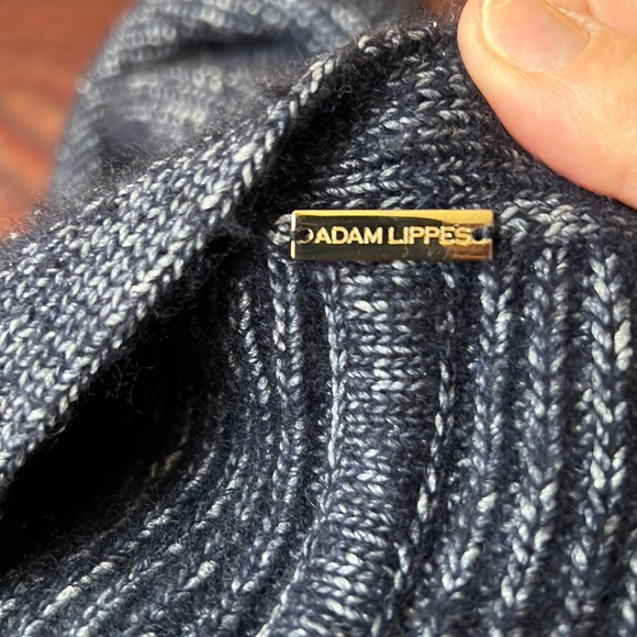Adam Lippes 57%Silk 30Cashmere and 13Polyamide Navy Merle size M - Picture 2 of 12